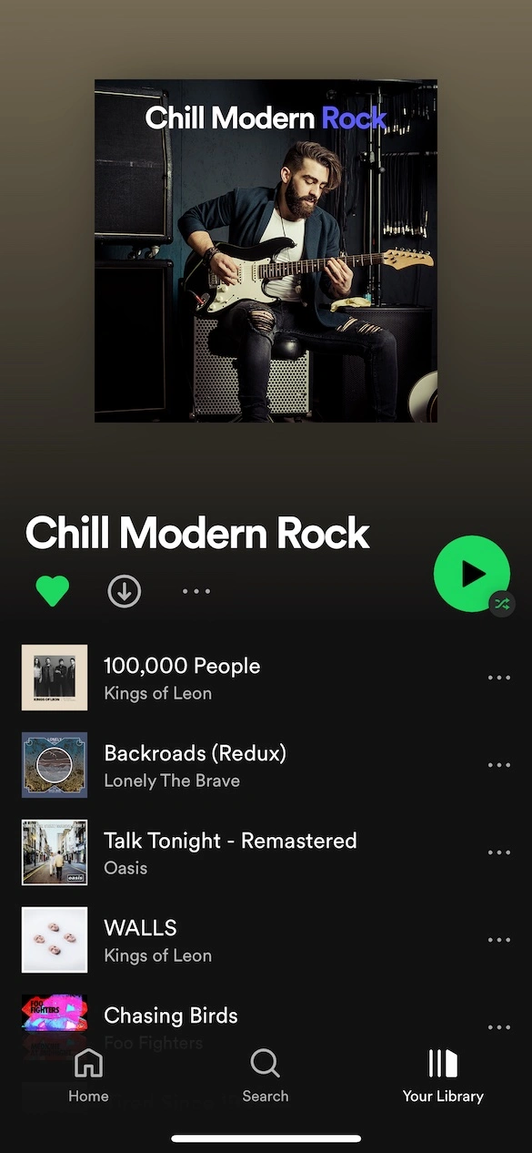 Chill Modern Rock Playlist - Spotify
