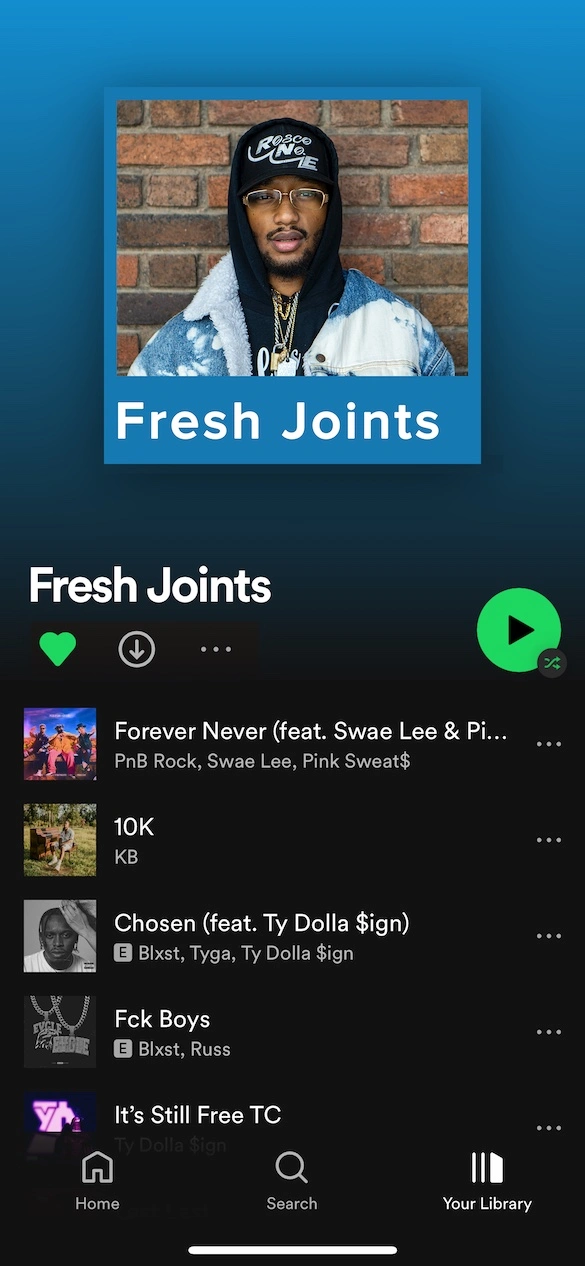 Fresh Joints Playlist - Spotify