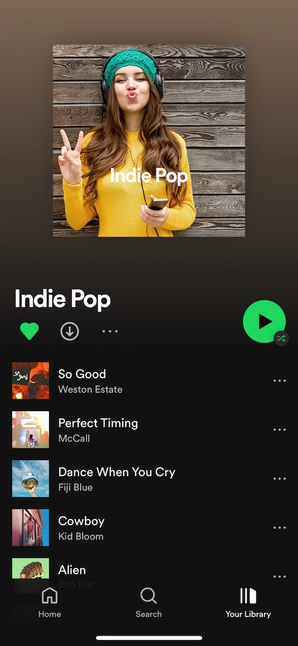 Playlist Indie Pop - Spotify