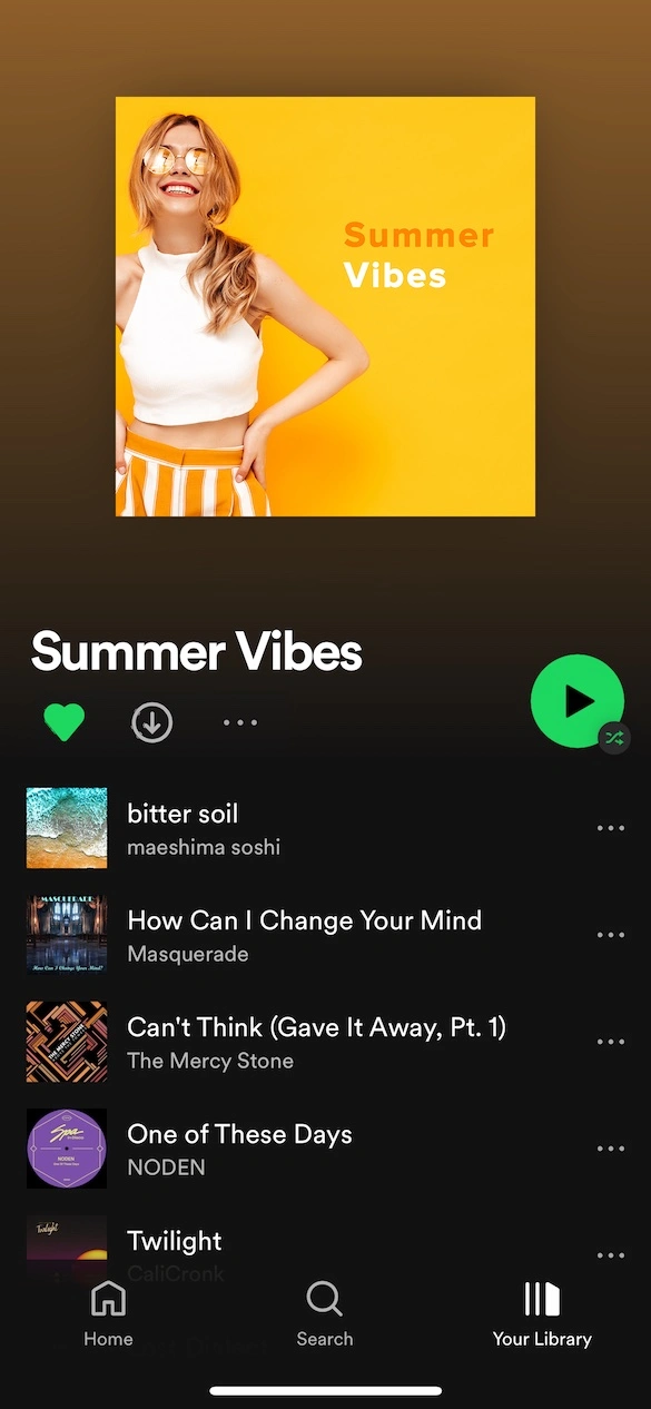Playlist des vibrations de l'été - Spotify