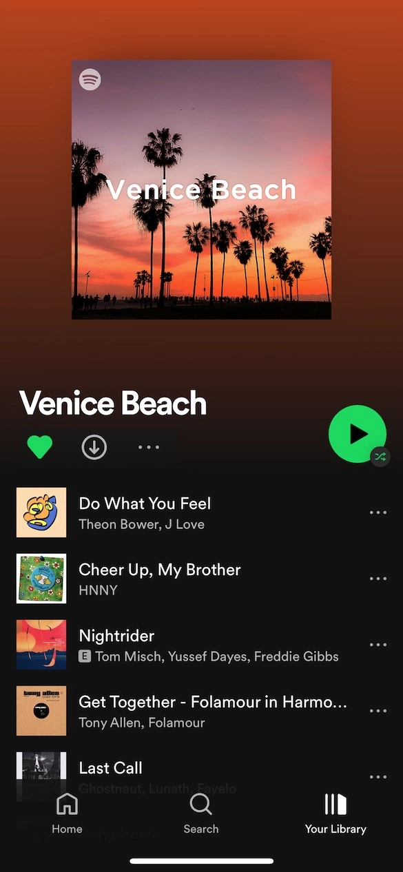 Lista de reproducción de Venice Beach - Spotify
